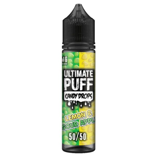 LEMON & SOUR APPLE CANDY DROPS 50ML E-LIQUID 50/50 ULTIMATE PUFF