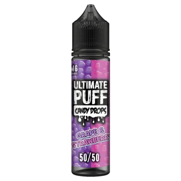 GRAPE & STRAWBERRY CANDY DROPS 50ML E-LIQUID 50/50 ULTIMATE PUFF