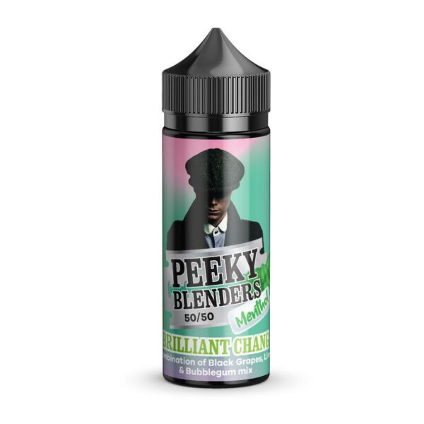 BRILLIANT CHANG (BLACK GRAPES,LIME BUBBLEGUM) MENTHOL 100ML E LIQUID PEEKY BLENDERS