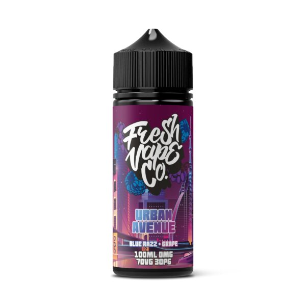 URBAN AVENUE BLUE RAZZ & GRAPE 100ML E LIQUID FRESH VAPE CO