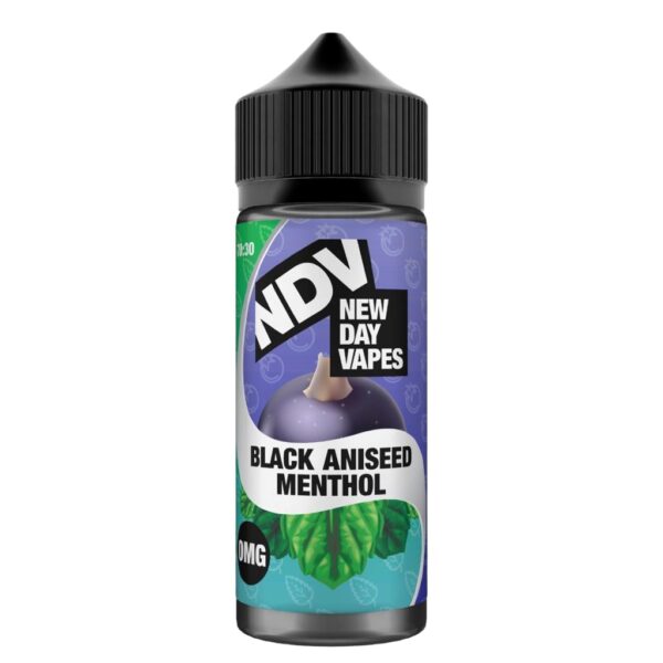 BLACK ANISEED MENTHOL 100ML E LIQUID NEW DAY VAPES (NDV)