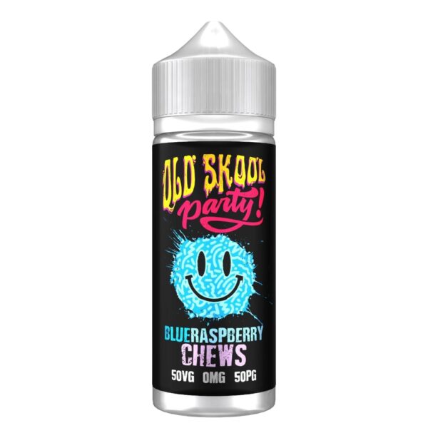 BLUE RASPBERRY CHEWS 100ML E LIQUID OLD SKOOL PARTY EXP