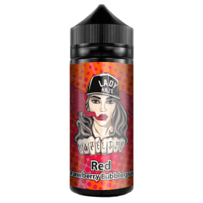 RED STRAWBERRY BUBBLEGUM 100ML E LIQUID LADY HAZE