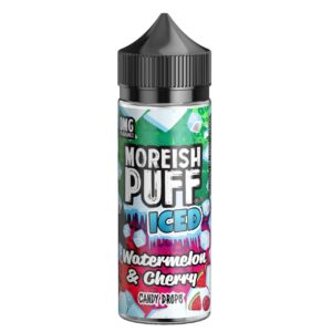 WATERMELON & CHERRY CANDY DROPS (ICED) 100ML E LIQUID BY MOREISH PUFF