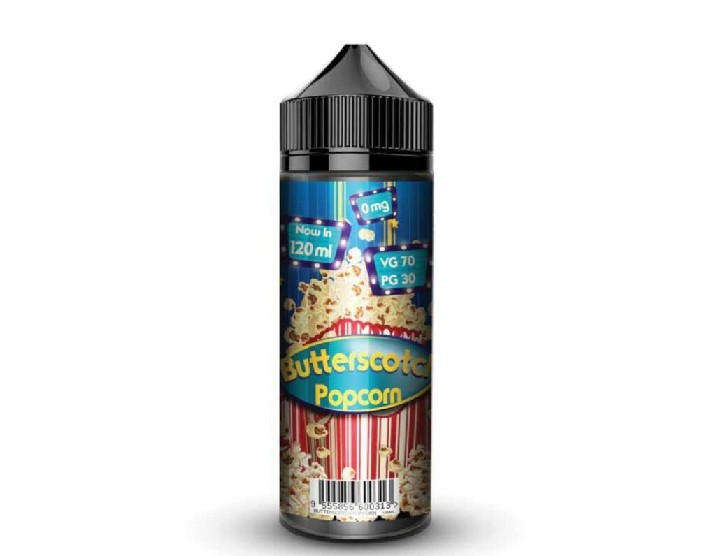 BUTTERSCOTCH POPCORN 100ML ELIQUID FIZZY JUICE UK Vape Store ECig