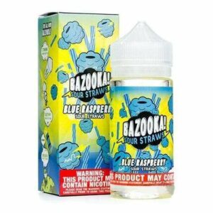 BLUE RASPBERRY SOUR STRAWS  100ML E LIQUID BY BAZOOKA