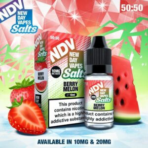 BERRY MELON 10ML NIC SALT NEW DAY VAPES (NDV) PACK OF 5 EXP