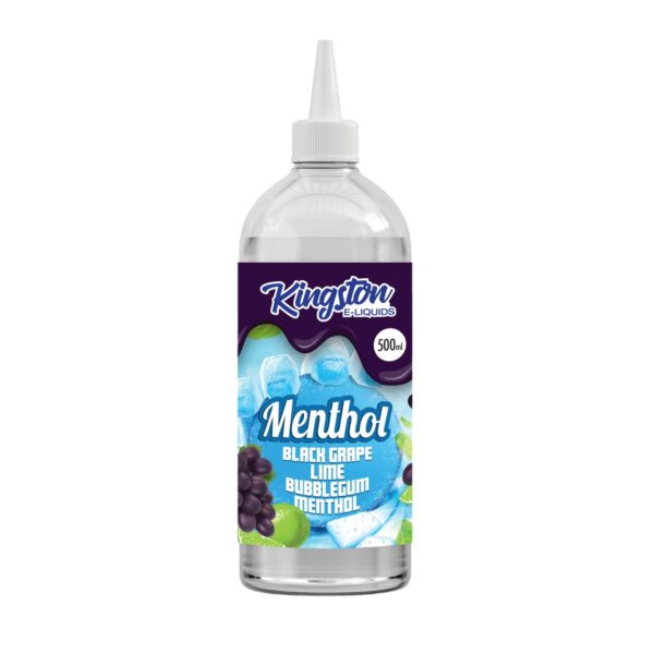 BLACK GRAPE , LIME & BUBBLEGUM MENTHOL 500ML E-LIQUID KINGSTON