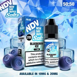BLUEBERRY ICE 10ML NIC SALT NEW DAY VAPES (NDV) PACK OF 5 EXP