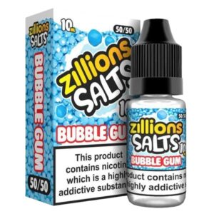 BUBBLE GUM 10ML NIC SALT ZILLIONS PACK OF 5