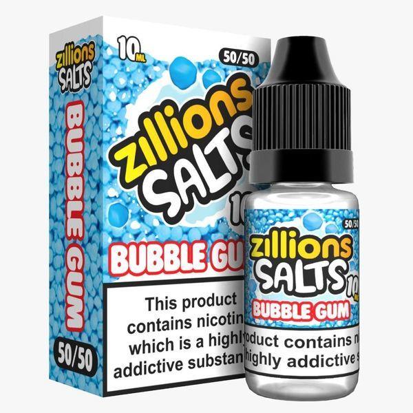 BUBBLE GUM 10ML NIC SALT ZILLIONS PACK OF 5 UK Vape Store ECig Clouds