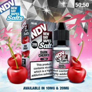 DARK CHERRY 10ML NIC SALT NEW DAY VAPES (NDV) PACK OF 5 EXP