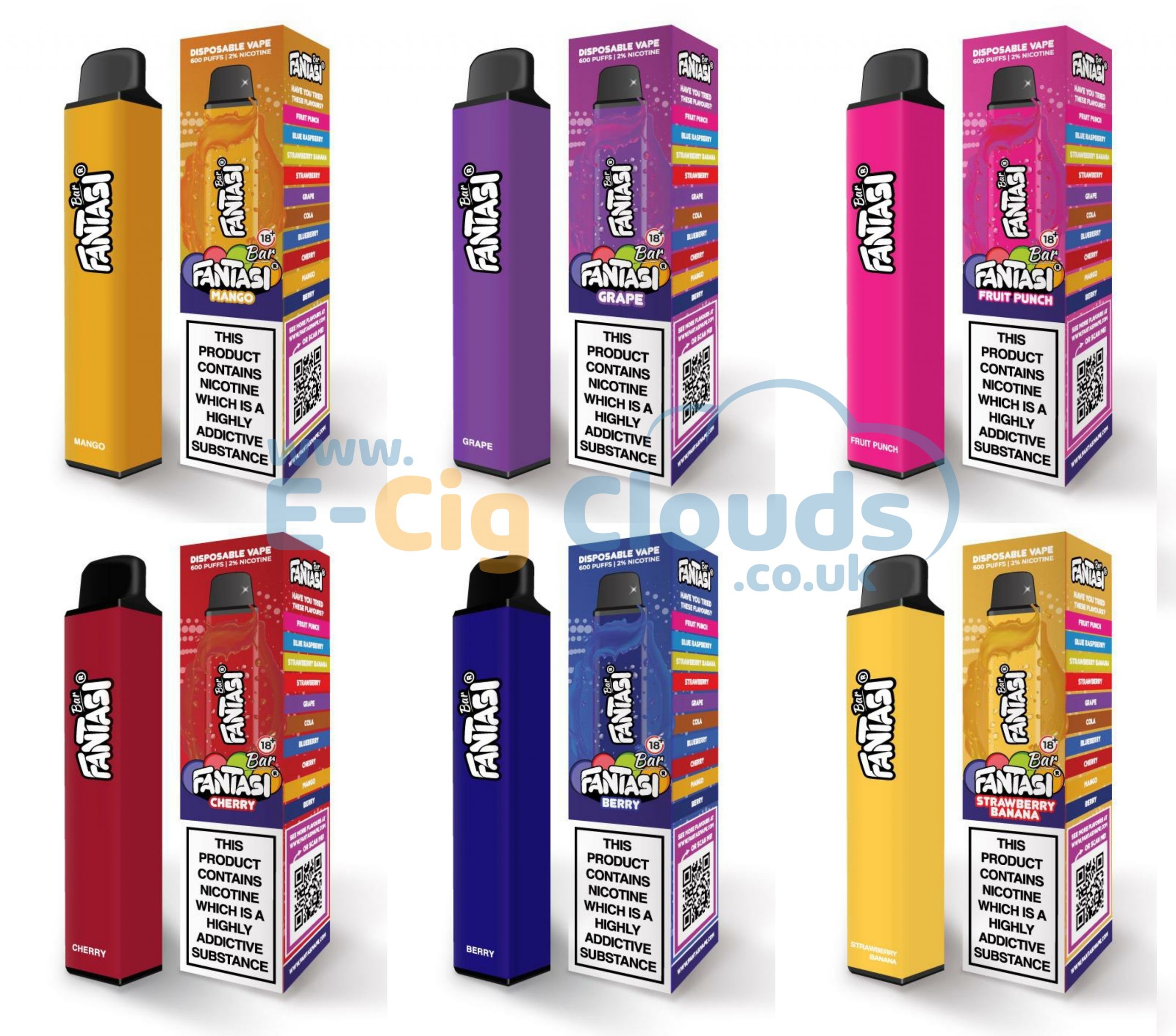 Buy FANTASI BAR 600 DISPOSABLE POD DEVICE 20MG ECig Clouds