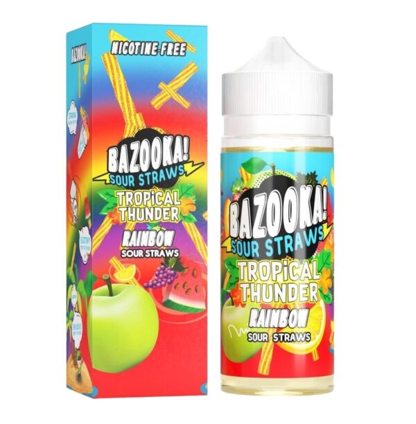 RAINBOW SOUR STRAWS 100ML E LIQUID BAZOOKA
