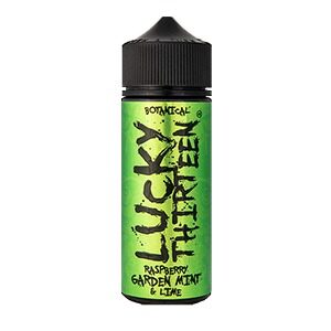 RASPBERRY GARDEN MINT & LIME (BOTANICAL) 100ML E LIQUID LUCKY THIRTEEN