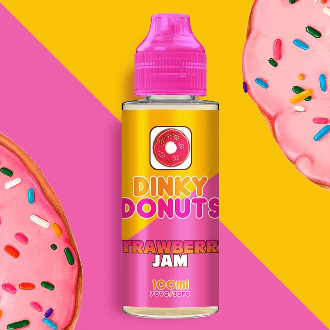 Buy STRAWBERRY JAM 100ML E LIQUID DINKY DONUTS ECig Clouds