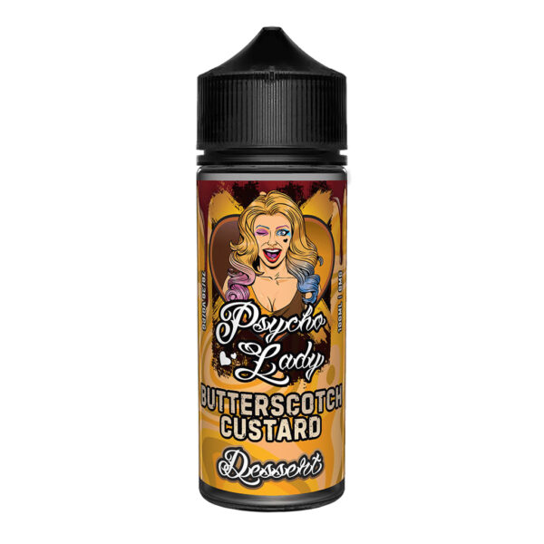 BUTTERSCOTCH CUSTARD DESSERT 100ML E LIQUID PSYCHO LADY