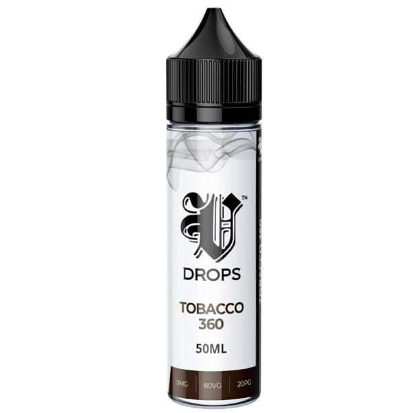 TOBACCO 360 50ML 80/20 E LIQUID V DROPS