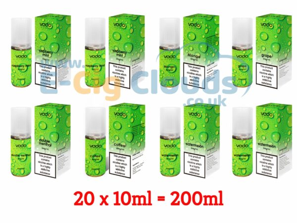 VADO E LIQUID (20 X 10ML = 200ML) 35 FLAVOURS