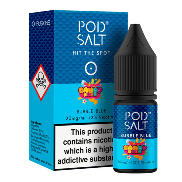 FUSIONS CANDY RUSH BUBBLE BLUE 10ML NIC SALT POD SALT