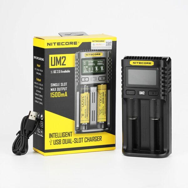NITECORE UM2 INTELLIGENT USB DUAL SLOT BATTERY CHARGER