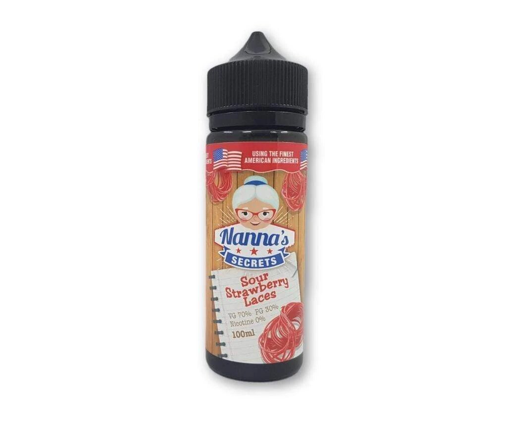 SOUR STRAWBERRY LACES 100ML E LIQUID NANNAS SECRETS EXP UK Vape Store