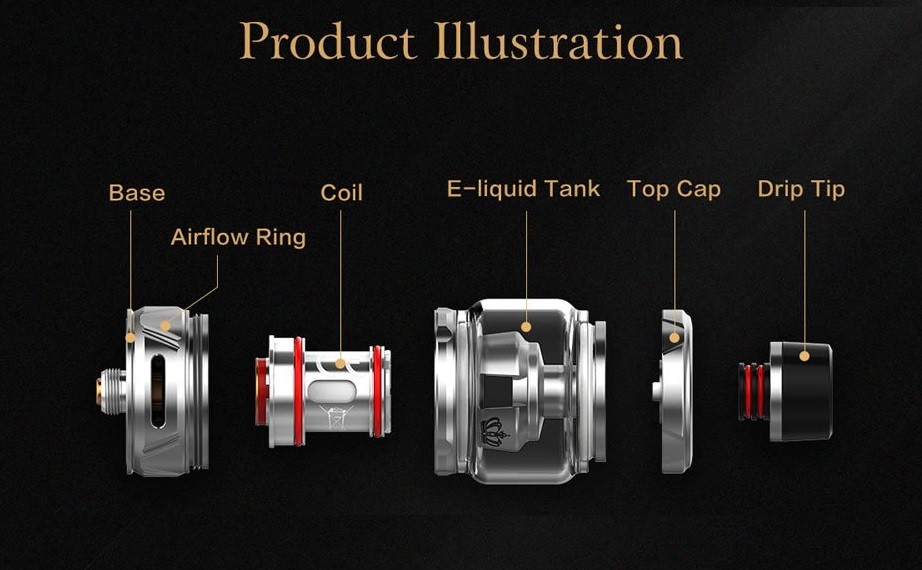 UWELL CROWN 4 (IV) SUB-OHM TANK construction breakdown
