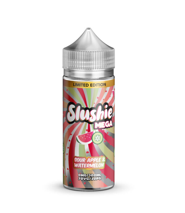 SOUR APPLE & WATERMELON 100ML E LIQUID SLUSHIE MEGA