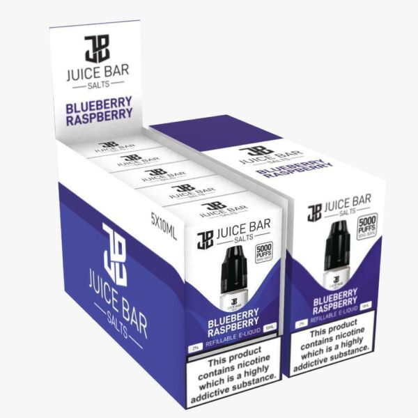 BLUEBERRY RASPBERRY 10ML NIC SALT JUICE BAR PACK OF 5 UK Vape Store ECig Clouds
