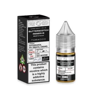 BUTTERSCOTCH RESERVE 10ML NIC SALT GLAS BASIX