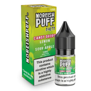 LEMON & SOUR APPLE (CANDY DROPS) 10ML NIC SALT MOREISH PUFF