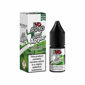 SOUR GREEN APPLE 10ML E LIQUID 50/50 IVG PACK OF 10
