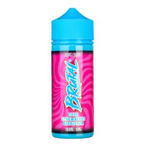 SOUR STRAWBERRY BUBBLEGUM 100ML E LIQUID BRUTAL