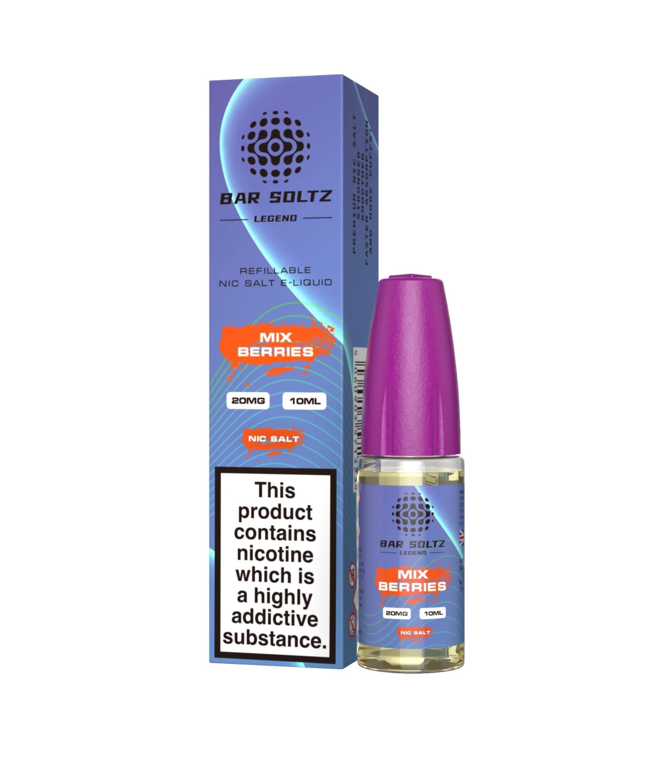 Buy MIX BERRIES 10ML NIC SALT BAR SOLTZ LEGEND PACK OF 5 ECig Clouds