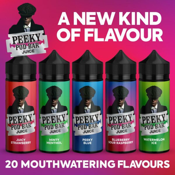 BLUEBERRY SOUR RASPBERRY 100ML E LIQUID PEEKY POD BAR - Image 3