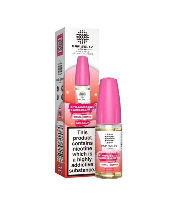 STRAWBERRY PEACH PLUM ICE 10ML NIC SALT BAR SOLTZ LEGEND