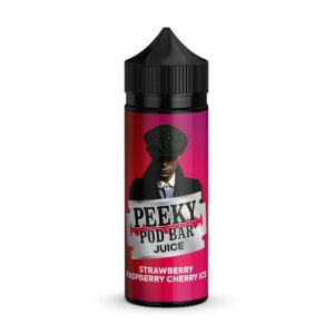 STRAWBERRY RASPBERRY CHERRY ICE 100ML E LIQUID PEEKY POD BAR