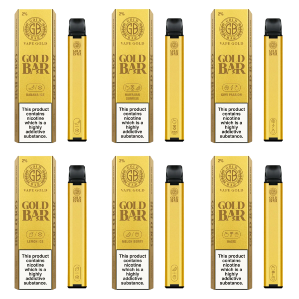GOLD BAR 600 DISPOSABLE VAPE KIT 20MG
