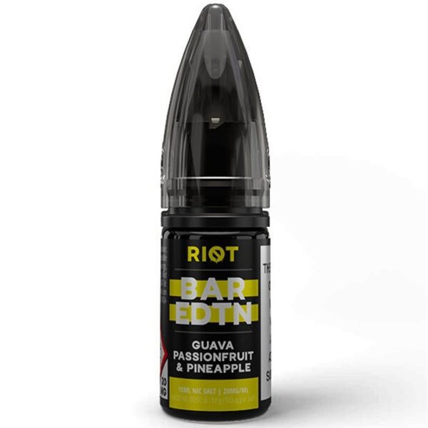 GUAVA PASSIONFRUIT & PINEAPPLE BAR EDTN 10ML NIC SALT RIOT SQUAD