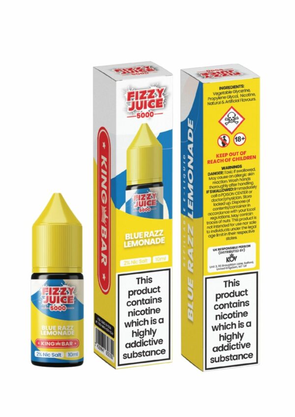 BLUE RAZZ LEMONADE 10ML NIC SALT FIZZY JUICE 5000