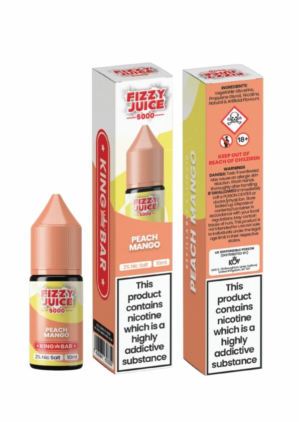 PEACH MANGO 10ML NIC SALT FIZZY JUICE 5000