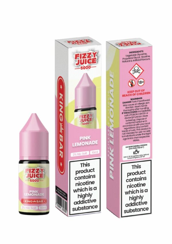 PINK LEMONADE 10ML NIC SALT FIZZY JUICE 5000