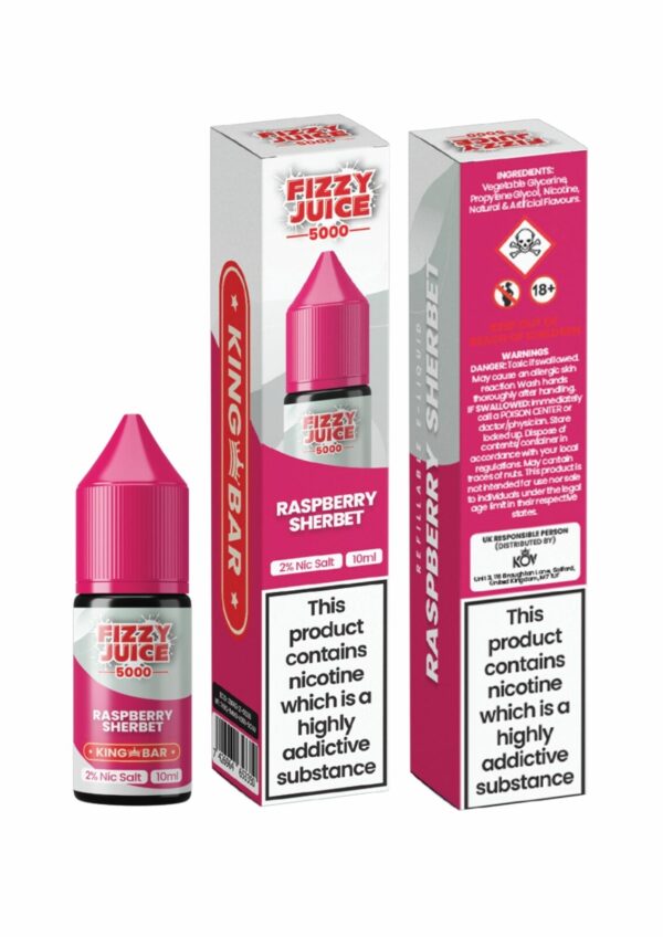 RASPBERRY SHERBET 10ML NIC SALT FIZZY JUICE 5000