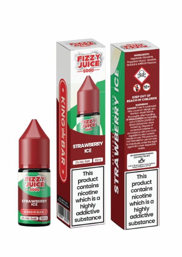 STRAWBERRY ICE 10ML NIC SALT FIZZY JUICE 5000