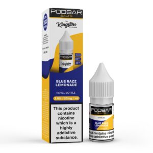 BLUE RAZZ LEMONADE 10ML NIC SALT PODBAR SALTS BY KINGSTON