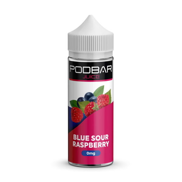 BLUE SOUR RASPBERRY 100ML E LIQUID 50/50 PODBAR JUICE BY KINGSTON