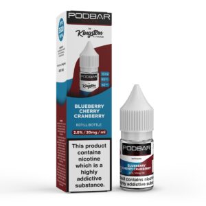 BLUEBERRY CHERRY CRANBERRY 10ML NIC SALT PODBAR SALTS BY KINGSTON