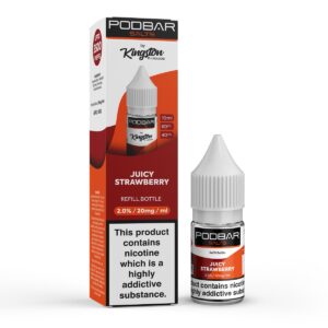 JUICY STRAWBERRY 10ML NIC SALT PODBAR SALTS BY KINGSTON