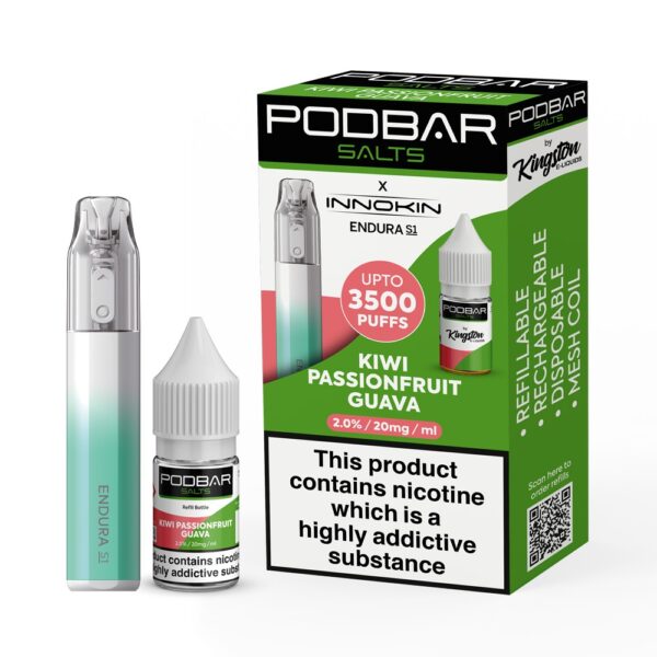 PODBAR BY KINGSTON X INNOKIN S1 REFILLABLE POD VAPE KIT 3500 - Image 2