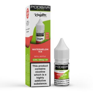 WATERMELON ICE 10ML NIC SALT PODBAR SALTS BY KINGSTON